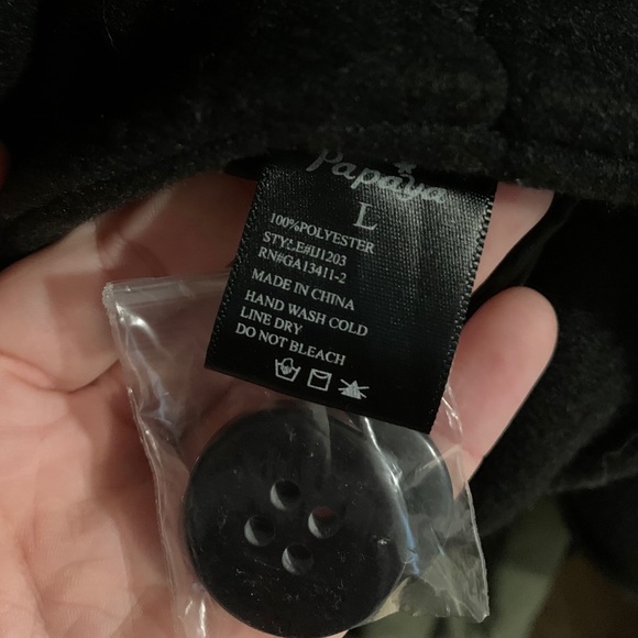 Women’s Black PAPAYA Fleece Waist Length Pea Coat - Picture 5 of 5